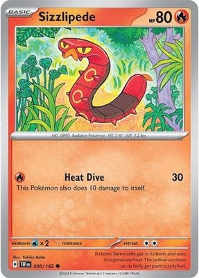 Sizzlipede 036/162 SV05: Temporal Forces Reverse Holofoil Pokémon TCG