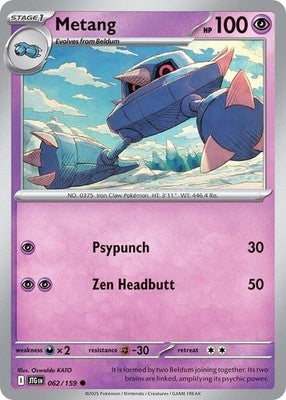 Metang 062/159 SV09: Journey Together Reverse Holofoil Pokémon TCG