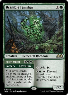 Bramble Familiar // Fetch Quest WOE 164 NM Magic: The Gathering