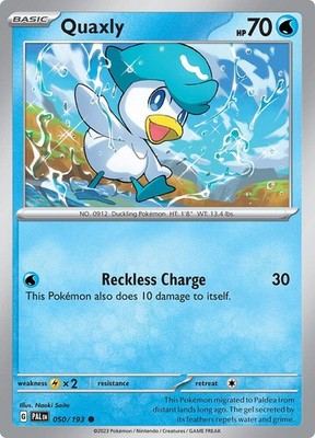 Quaxly 050/193 SV02: Paldea Evolved Pokémon TCG
