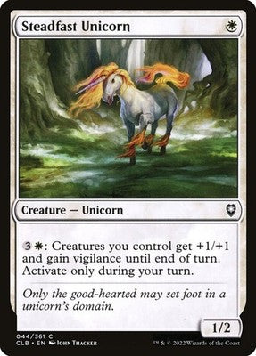 Steadfast Unicorn CLB 44 NM Magic: The Gathering