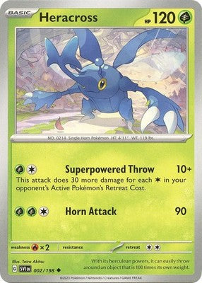 Heracross 002/198 SV01: Scarlet & Violet Base Set Reverse Holofoil Pokémon TCG