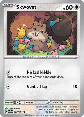 Skwovet 178/197 SV03: Obsidian Flames Reverse Holofoil Pokémon TCG
