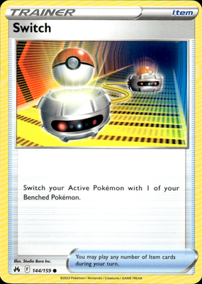 Switch Crown Zenith 144/159 Common Pokémon — English Lightly Played