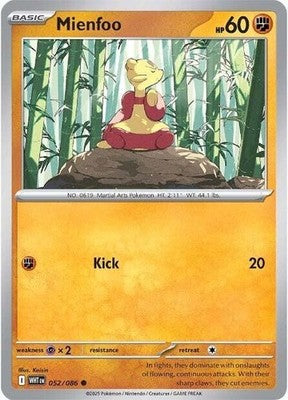 Mienfoo 052/086 SV: White Flare Reverse Holofoil Pokémon TCG