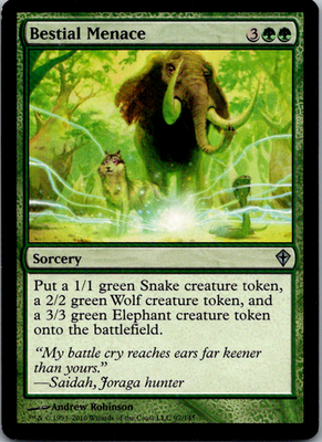 Bestial Menace Worldwake 97 U Magic: The Gathering Lightly Played