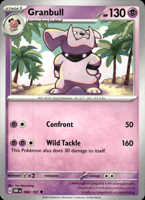 Granbull Obsidian Flames 088/197 Uncommon Pokémon — English Near Mint