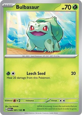 Bulbasaur 001/165 SV: Scarlet & Violet 151 Pokémon TCG