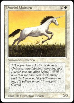 Pearled Unicorn Revised Edition C Magic: The Gathering Lightly Played