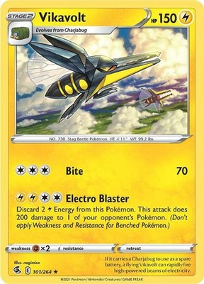 Vikavolt 101/264 SWSH08: Fusion Strike Reverse Holofoil Pokémon TCG