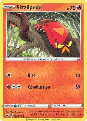 Sizzlipede (037) 037/202 SWSH01: Sword & Shield Base Set Pokémon TCG