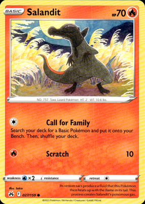 Salandit Crown Zenith 027/159 Common Pokémon — English Lightly Played