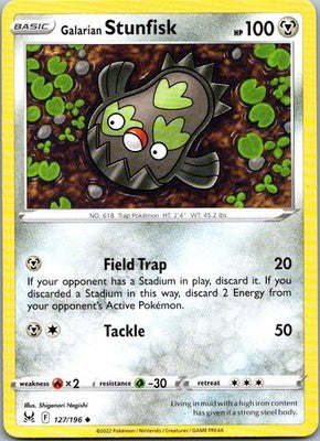 Galarian Stunfisk 127/196 Uncommon Lost Origin Pokemon Lightly Played