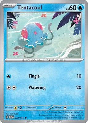 Tentacool 072/165 SV: Scarlet & Violet 151 Reverse Holofoil Pokémon TCG