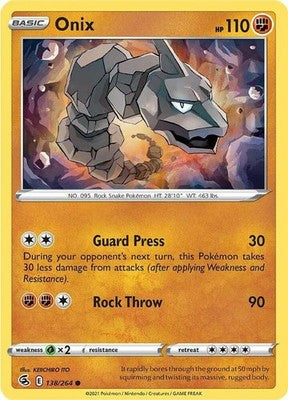 Onix 138/264 SWSH08: Fusion Strike Pokémon TCG
