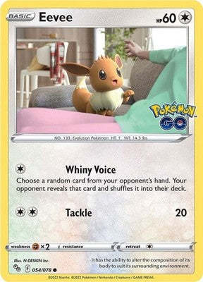 Eevee 054/078 Pokemon GO Pokémon TCG