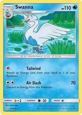 Swanna 60/236 SM - Cosmic Eclipse Pokémon TCG