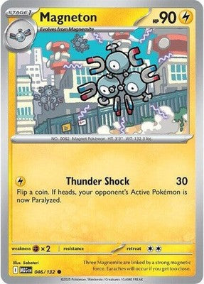 Magneton 046/132 ME01: Mega Evolution Reverse Holofoil Pokémon TCG