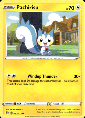Pachirisu Brilliant Stars 052/172 Uncommon Pokémon — English Lightly Played