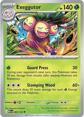 Exeggutor 005/132 ME01: Mega Evolution Reverse Holofoil Pokémon TCG