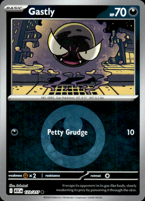 Gastly (Energy Symbol Pattern) Ascended Heroes 123/217 Common Reverse Holo