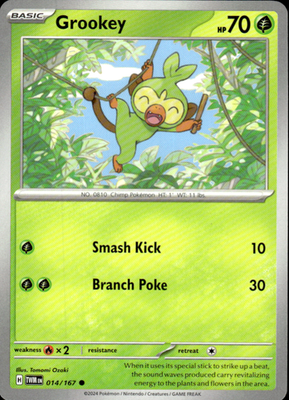 Grookey Twilight Masquerade 014/167 Common Pokémon — English Near Mint
