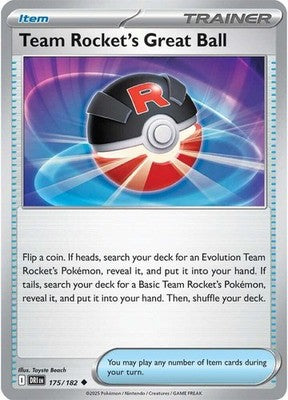 Team Rocket's Great Ball 175/182 SV10: Destined Rivals Reverse Holofoil Pokémon