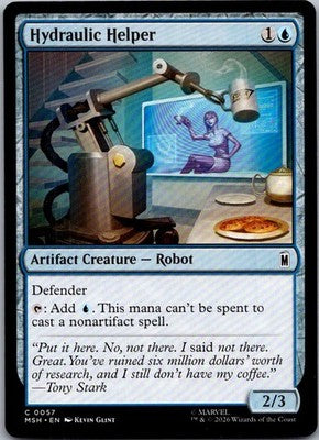 Hydraulic Helper 57 Common Marvel Super Heroes Magic: The Gathering Near Mint