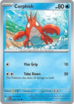 Corphish 033/132 ME01: Mega Evolution Reverse Holofoil Pokémon TCG