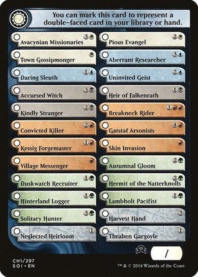 Shadows Over Innistrad Checklist 1 TSOI CH1 NM Magic: The Gathering