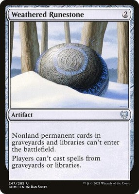 Weathered Runestone KHM 247 NM Magic: The Gathering