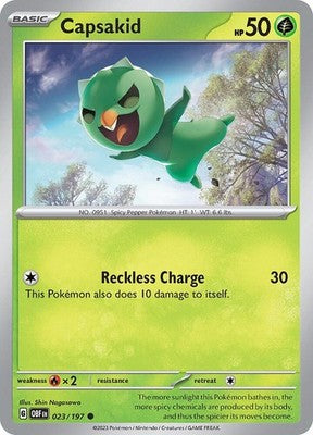 Capsakid 023/197 SV03: Obsidian Flames Reverse Holofoil Pokémon TCG