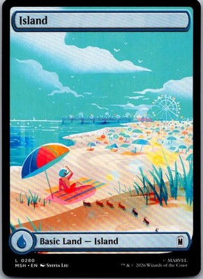 Island (0280) 280 Land Marvel Super Heroes Magic: The Gathering Near Mint