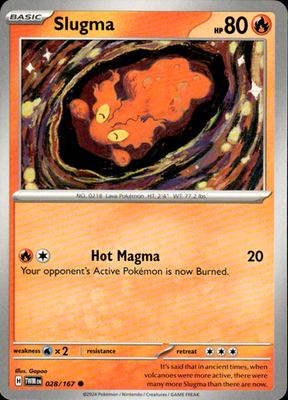 Slugma Twilight Masquerade 028/167 Common Pokémon — English Near Mint