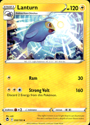 Lanturn Silver Tempest 052/195 Uncommon Pokémon — English Near Mint