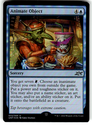 Animate Object Unfinity 33 U Foil Magic: The Gathering Near Mint