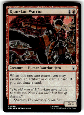 K'un-Lun Warrior Marvel Super Heroes 140 C Foil Magic: The Gathering Near Mint