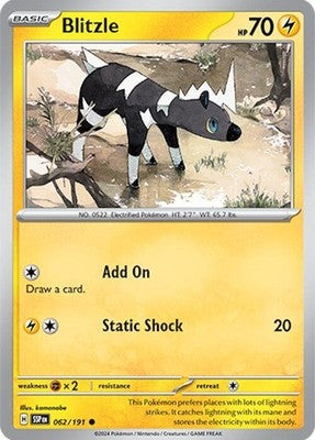 Blitzle 062/191 SV08: Surging Sparks Reverse Holofoil Pokémon TCG