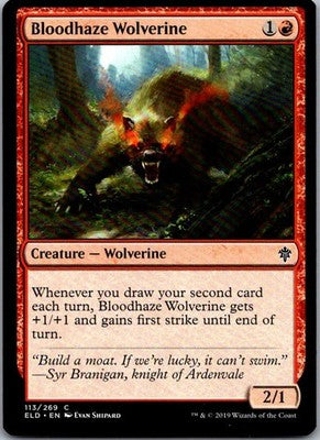 Bloodhaze Wolverine 113 Common Throne of Eldraine Magic: The Gathering Near Mint