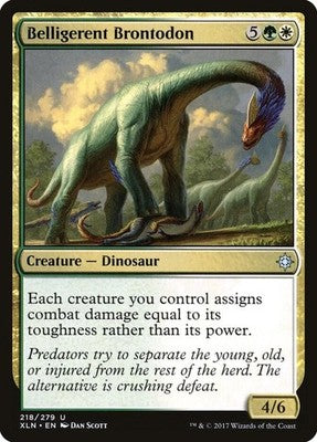 Belligerent Brontodon XLN 218 NM Magic: The Gathering