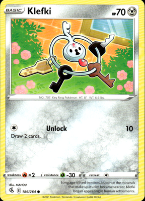 Klefki Fusion Strike 186/264 Common Pokémon — English Lightly Played
