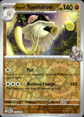 Arven's Toedscruel Destined Rivals 110/182 Uncommon Reverse Holo Near Mint