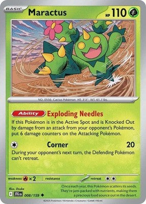 Maractus 008/159 SV09: Journey Together Reverse Holofoil Pokémon TCG
