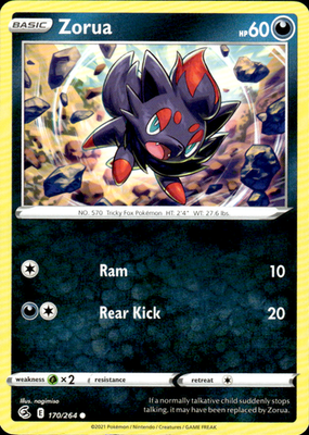 Zorua Fusion Strike 170/264 Common Pokémon — English Lightly Played