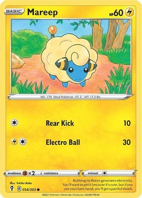 Mareep 054/203 SWSH07: Evolving Skies Reverse Holofoil Pokémon TCG