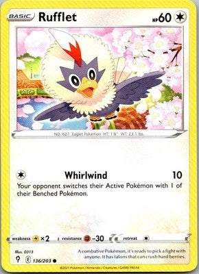 Rufflet 136/203 Common Evolving Skies Pokemon Near Mint