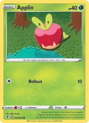 Applin 017/203 SWSH07: Evolving Skies Reverse Holofoil Pokémon TCG