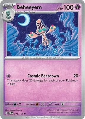 Beheeyem 074/162 SV05: Temporal Forces Reverse Holofoil Pokémon TCG