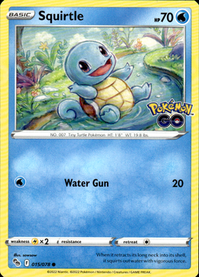 Squirtle Pokemon GO 015/078 Common Pokémon — English Near Mint