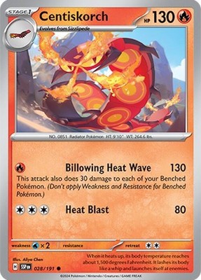 Centiskorch 028/191 SV08: Surging Sparks Reverse Holofoil Pokémon TCG